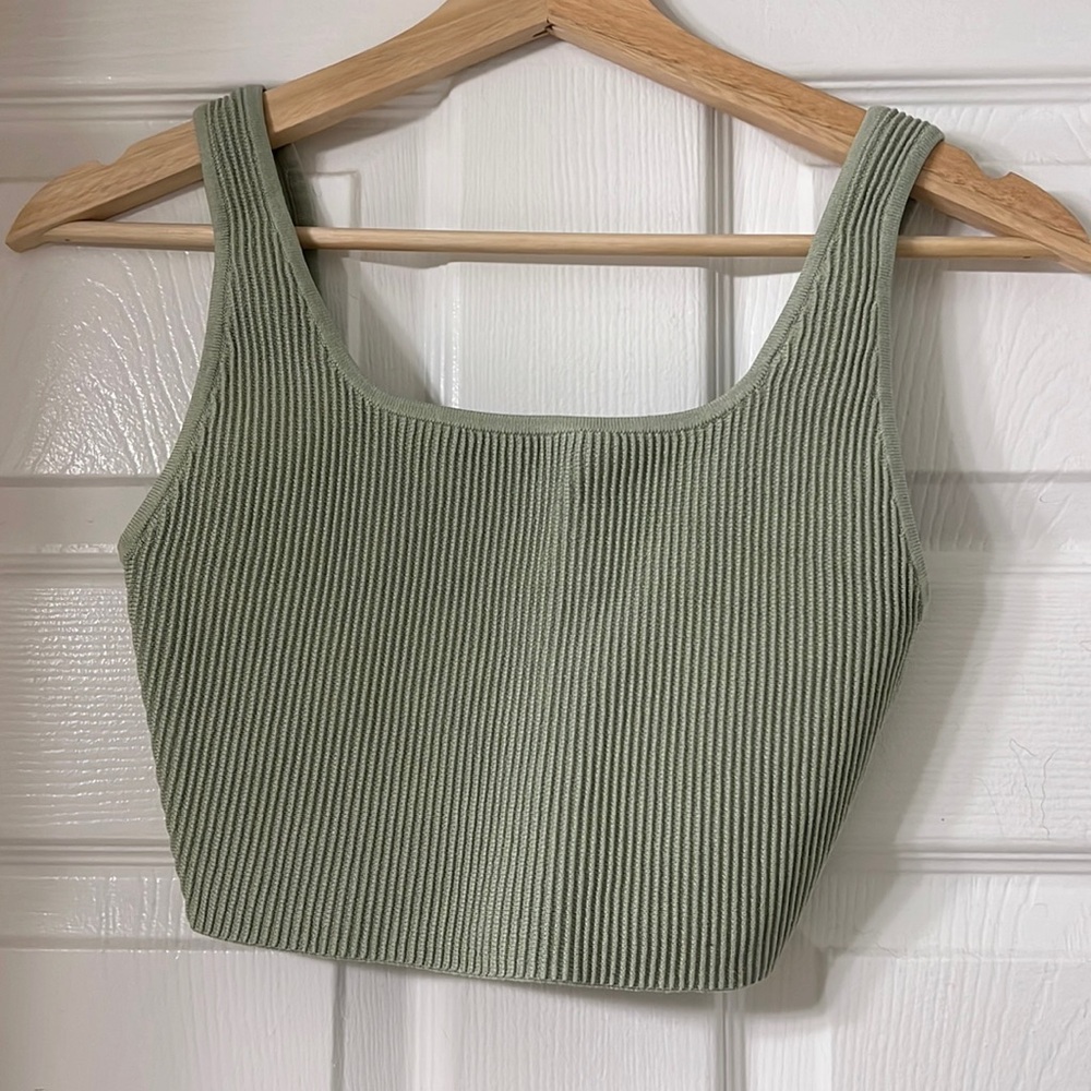 Sculpt Knit Squareneck Cropped Tank